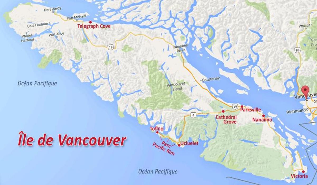 Քարտեզ կղզու Vancouver ոսկի է հավակնել 