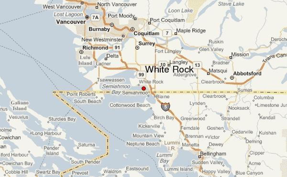 Քարտեզ Սպիտակ ռոք Vancouver
