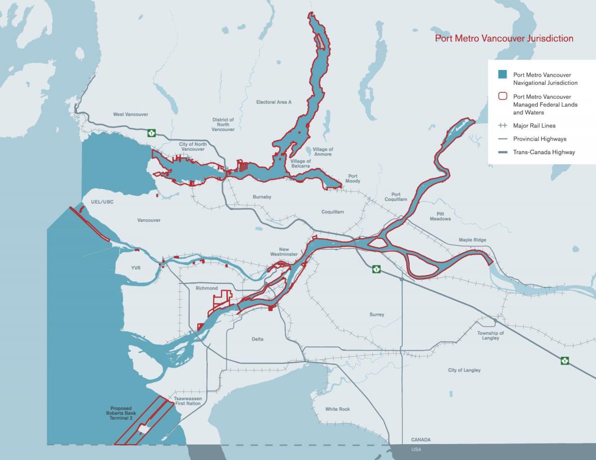 Քարտեզ նավահանգիստ Vancouver 