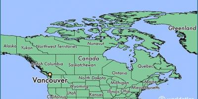 Քարտեզը ցույց է տալիս Կանադայի Վանկուվեր