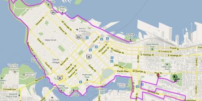 Քաղաք: Vancouver հեծանիվ քարտեզի վրա