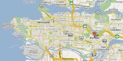 Քարտեզ Бернаби Vancouver