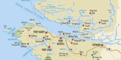Քարտեզ կղզու Հյուսիսային Vancouver 