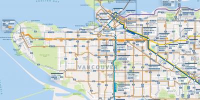 Քարտեզ ավտոբուսային երթուղիների Vancouver 