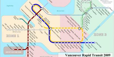 Արագ Vancouver տարանցիկ քարտեզի վրա