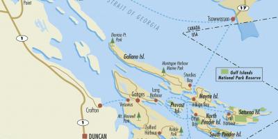 Քարտեզ կղզիներ Պարսից ծոցում Բրիտանական Կոլումբիա, Կանադա