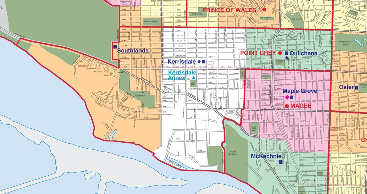 Vancouver կարապի ջրհավաք փակ քարտեզի վրա
