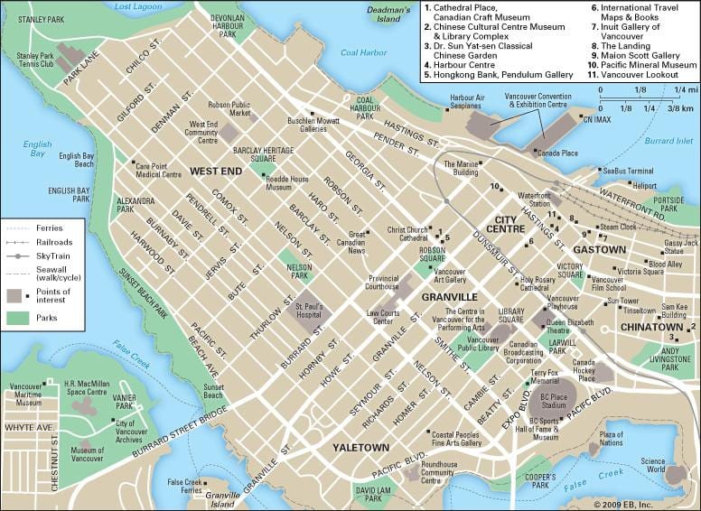 քարտեզ Ուեսթը Ընդ, Vancouver bc