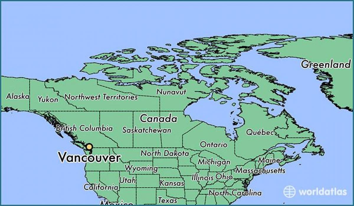 քարտեզը ցույց է տալիս Կանադայի Վանկուվեր