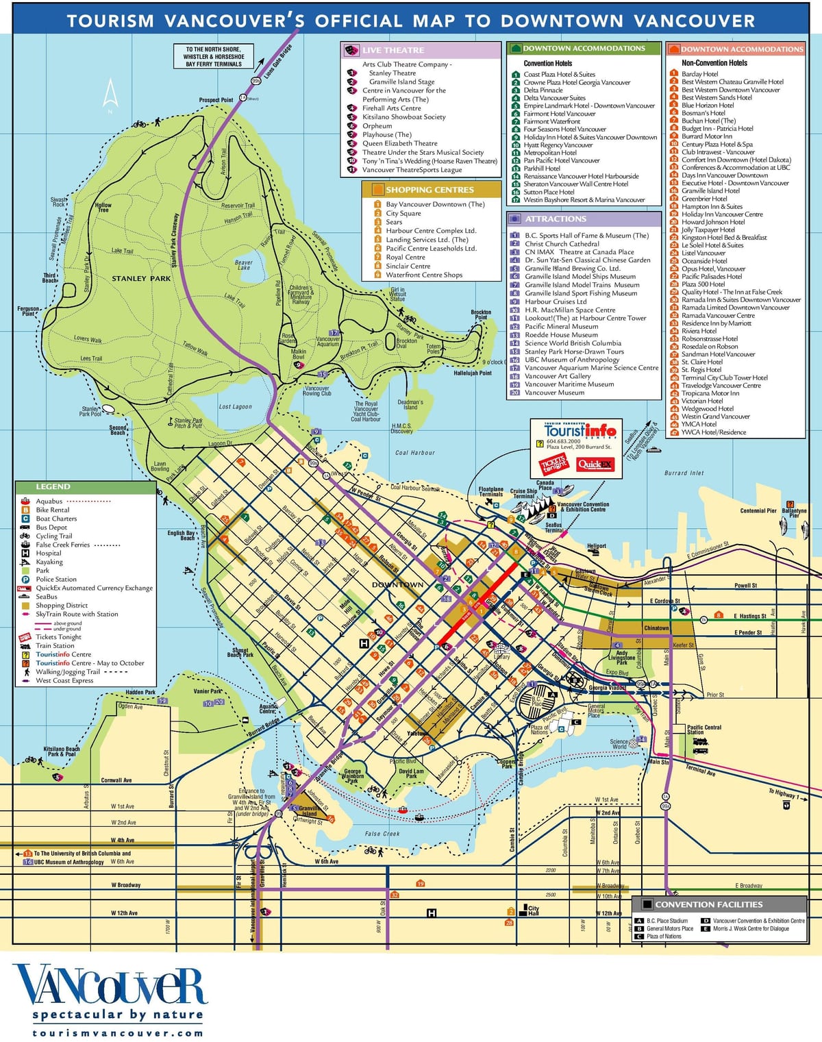 Vancouver վայրերի քարտեզ