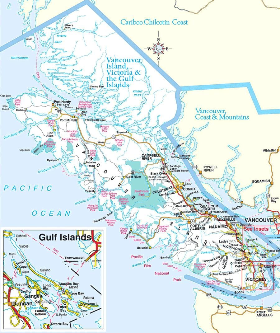 Vancouver պարկերի քարտեզի վրա