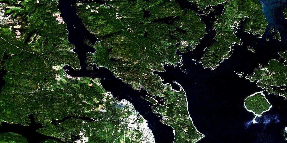 Քարտեզ կղզու արբանյակային Vancouver 