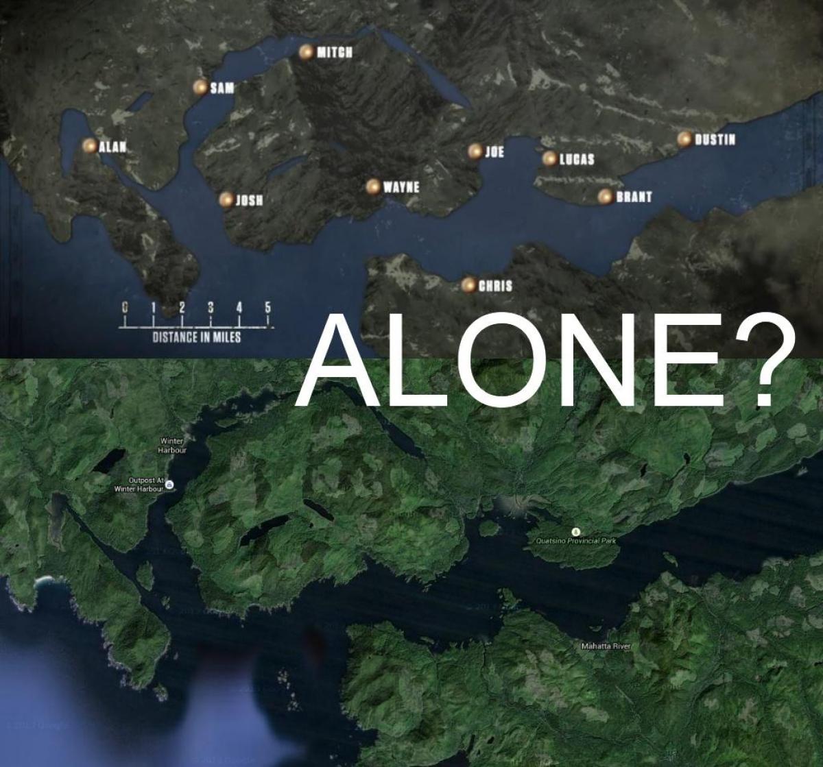 Քարտեզ կղզու Vancouver միայնակ
