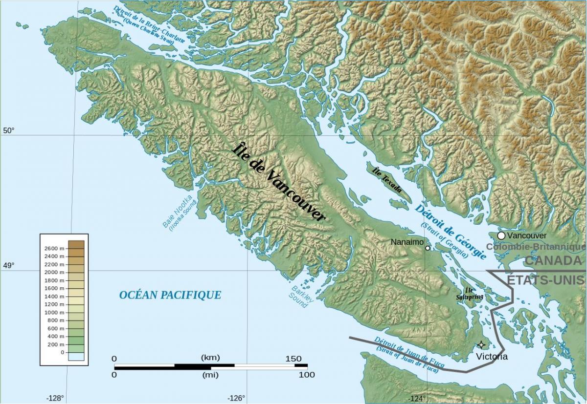 Քարտեզ топографическая Vancouver island 
