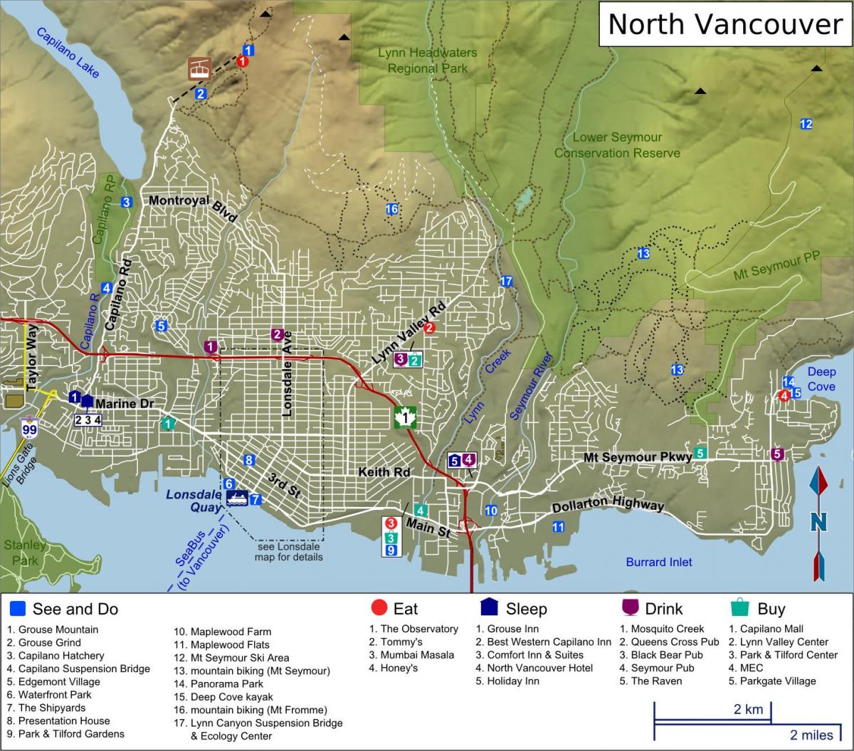 քարտեզ Աղբյուր-Vancouver