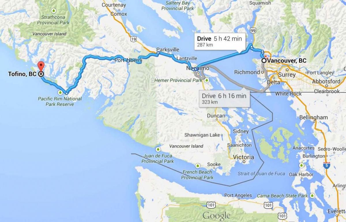 Քարտեզ վնասվածքներ են ստացել Vancouver island 