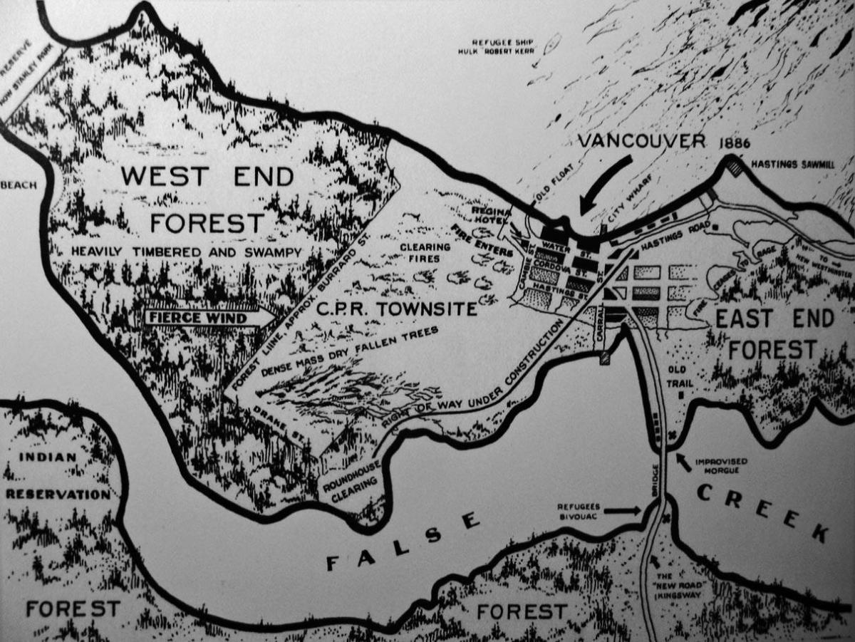 Քարտեզը հին Vancouver