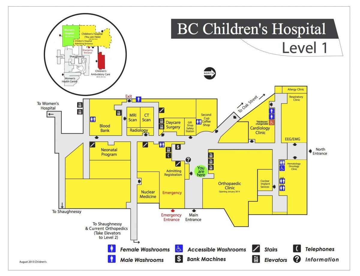 Քարտեզ մանկական հիվանդանոցը Vancouver