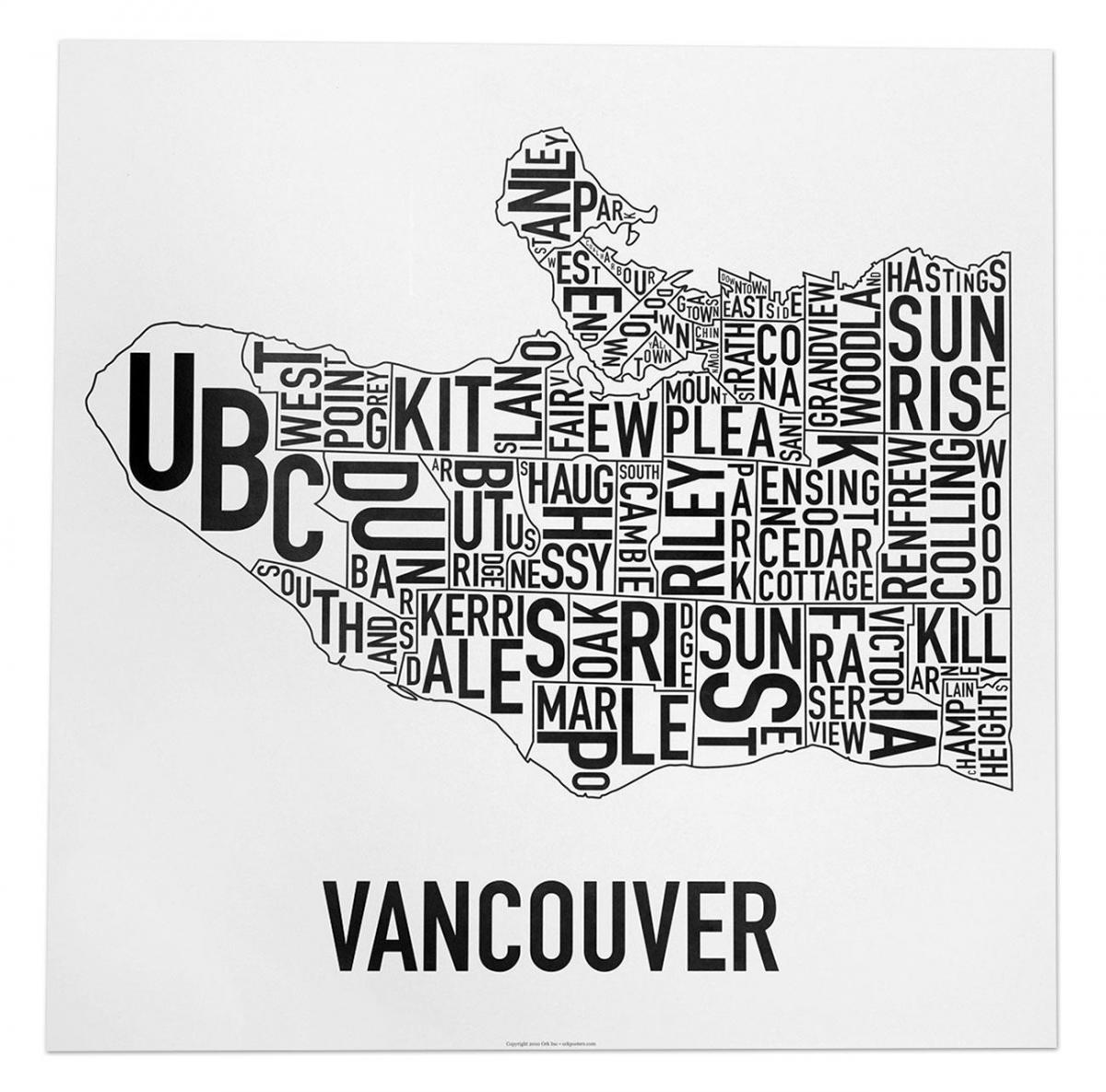 Քարտեզ պաստառը Vancouver 
