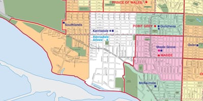 Vancouver կարապի ջրհավաք փակ քարտեզի վրա