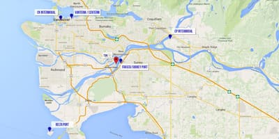 Քարտեզ Դելտա Vancouver