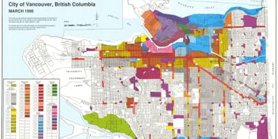 Արևմուտքը Vancouver գոտիավորման քարտեզի վրա