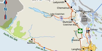 Հարավ-Vancouver քարտեզ