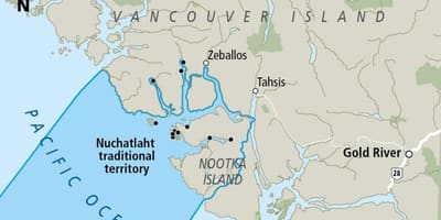 Քարտեզ կղզու Vancouver առաջին ազգերի
