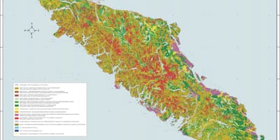 Քարտեզ կղզու Vancouver երկրաբանության