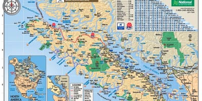Քարտեզ կղզու Vancouver-ին զբոսայգիները